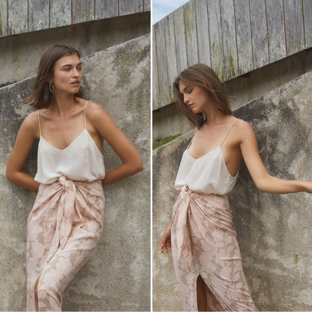 New acacia rumi skirt south pacific silk M stretch - Picture 1 of 16